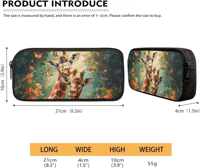 Giraffe Floral Butterfly Print Durable Backpack Set for Boys and Girls, Large Lightweight Schoolbag Set with Lunch Bag Pen Bag, Suitable for Elementary and Middle School Students - Image 5
