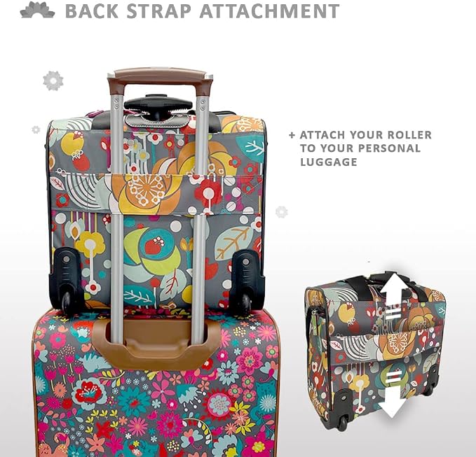 Lily Bloom Designer 15 Inch Carry On - Weekender Overnight Business Travel Luggage - Lightweight 2- Rolling Wheels Suitcase - Under Seat Rolling Bag for Women (Bliss) - Image 3