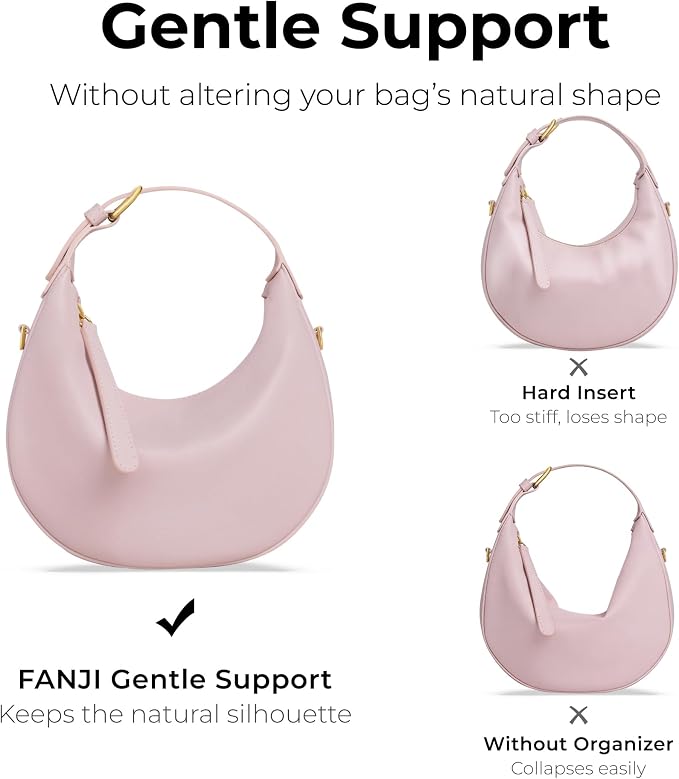 Purse Organizer Insert Compatible with CELINE Teen Lulu | Handcrafted DuPont™ Tyvek®, Precision 1:1 Custom Fit, Rose Sakura, Keep Bag Clean & Protected for Travel & Commute - Image 7