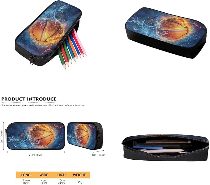 Galaxy Basketball Backpack for Boys Girls Backpack with Lunch Box Water Bottle Holder and Soft Pencil Case 4 in 1 Set Bookbag with Front Pocket for School 17 inch Sturdy School Bag for Kids - Image 5