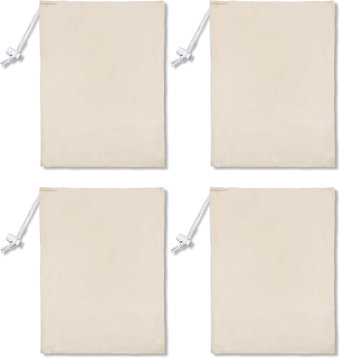 4 Pack Reusable Laundry Bags - 100% Cotton Multi Purpose Travel Laundry Bag - Durable & Machine Washable - Large Laundry Bag 28 x 36" - Image 2