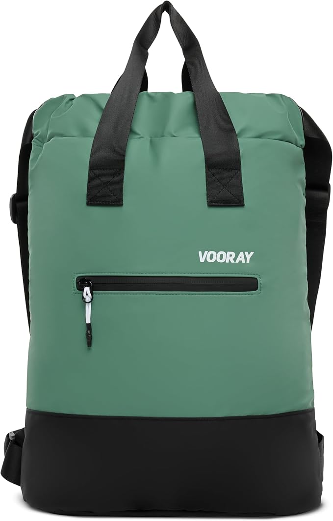 VOORAY 23L Flex Cinch Drawstring Backpack, Sage – Lightweight Travel Bag, Sports Gym Backpack for Women & Men, Weekender Bag by VOORAY