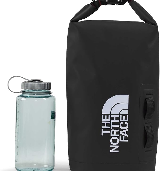 The North Face Base Camp Dry Bag - Roll-Top Waterproof Stuff Sack, Ideal for Camping Gear & Kayak Accessories, TNF Black/TNF White, 8 Liters | Roll-Top Waterproof Stuff Sack, Ideal for Camping Gear & Kayak Accessories - Image 4
