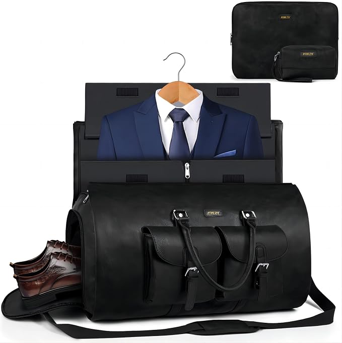 Garment Bag for Travel, Convertible Carry on Garment Duffel Bag for Men 3Pcs Weekender Bag 2 in 1 Hanging Suitcase Suit Bag - Image 2