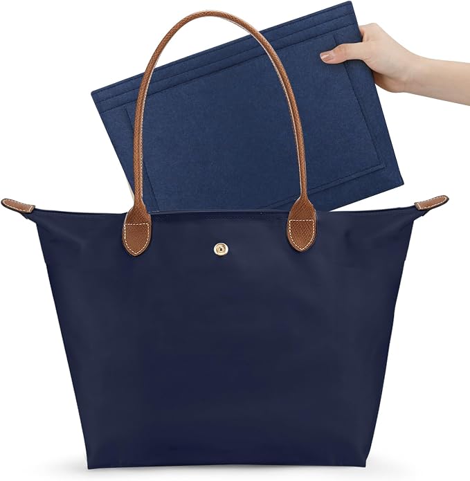 Tote Bag for Women with Purse Organizer Insert, Foldable Waterproof Nylon Bag for Travel, and Daily Use,Medium Size. - Image 4