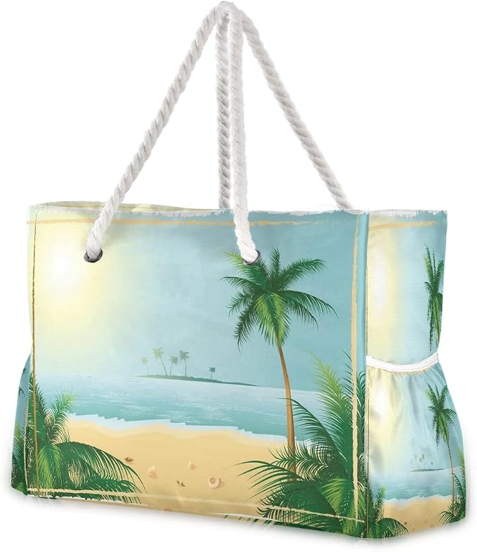 senya Large Beach Shoulder Bags Canvas Tote Water Resistant for Gym Travel Daily by senya