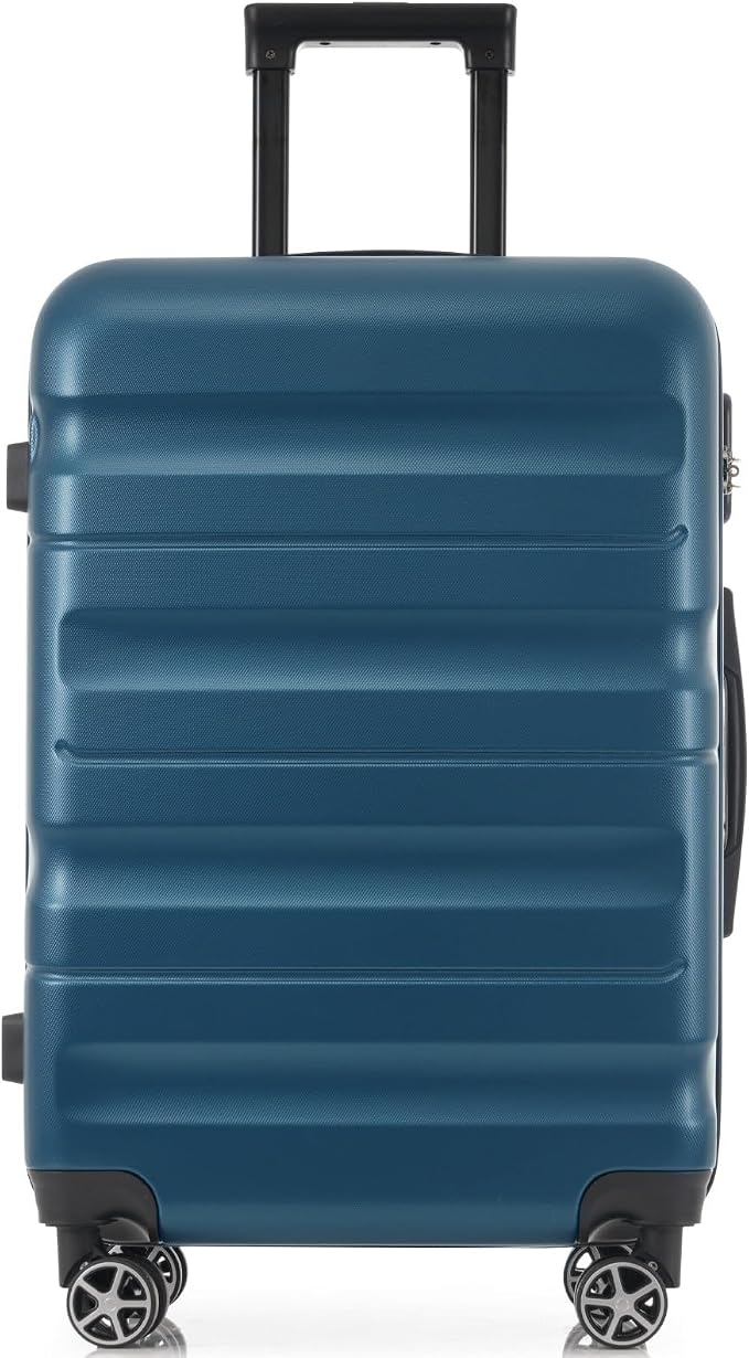 Inky Blue 6 Piece Luggage Set Hard Shell - Traveling Suitcases with Spinner Wheels and Small Cases for Family Travel, Durable Carry On Luggage Sets with Lock for Women and Men - Image 6