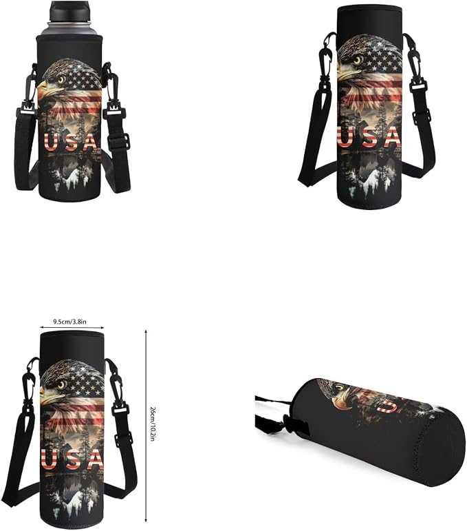 Eagle Backpack for Kids Boys Backpack with Lunch Box Water Bottle Holder and Soft Pencil Case 4PCS Bookbag with Front Pocket for School Teens 17 inch Large Capacity School Bag with Side Pocket - Image 6