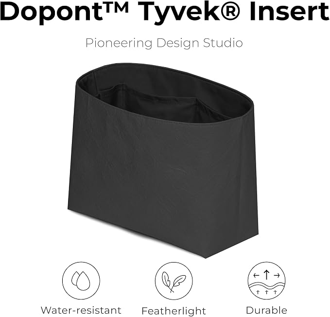 Lightweight Purse Organizer Compatible with Anjou Mini Bag | Handcrafted DuPont™ Tyvek®,Tote Organizer Insert,1:1 Custom Fit,Matte Black,Designed for Minimalists, Office & Daily Commute - Image 3