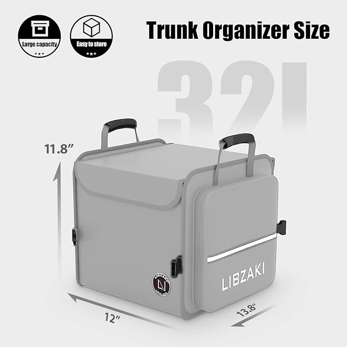 LIBZAKI Car Trunk Storage Organizer, Collapsible Trunk Storage Box for Car Truck SUV-Gray - Image 6