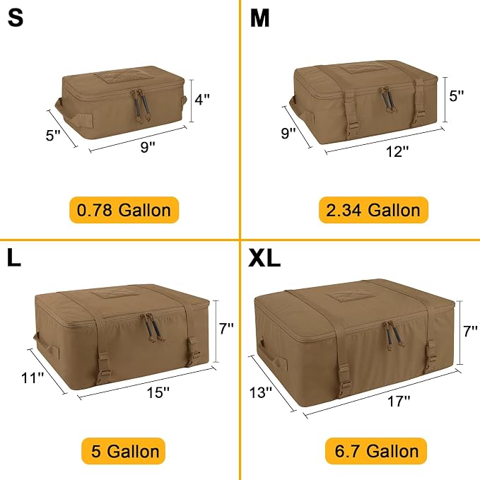 PETAC GEAR 4 PCS Tactical Modular Packing Cubes with Waterproof Material, Large Capacity Storage Bag, Easy Clean Outdoor Travel Organize Storage Pouches Bags (CB) - Image 3
