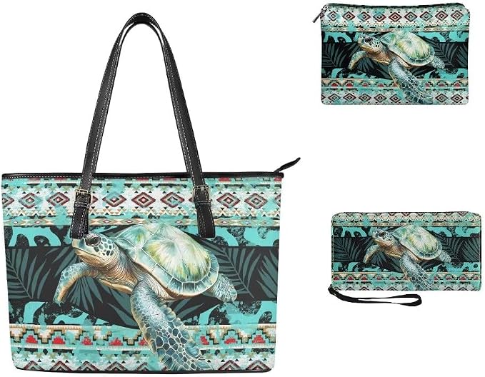 Women Purse Handbags Wallet Sets Leather Shoulder Tote Bag for Women,Top Handle Purse with Wrist Wallet Bag - Image 3