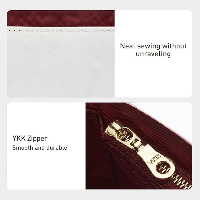Dupont Paper Purse Organizer Insert, Coach Brooklyn 39 Bag Insert, Lightweight Water-Resistant Tote Bag Organizer Inner Shaper with 9 Pockets, Cup Holder & YKK Zipper - Image 4