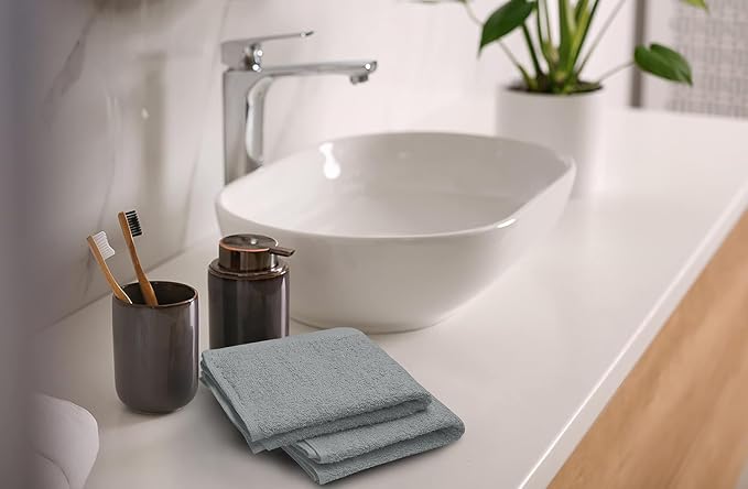 100% Cotton Washcloths 60 Pack (12x12 Inches) Soft, Highly Absorbent Washcloth, Face Towels, Wash Cloths for Face, Ring Spun, Bulk Pack (Silver Grey) - Image 4