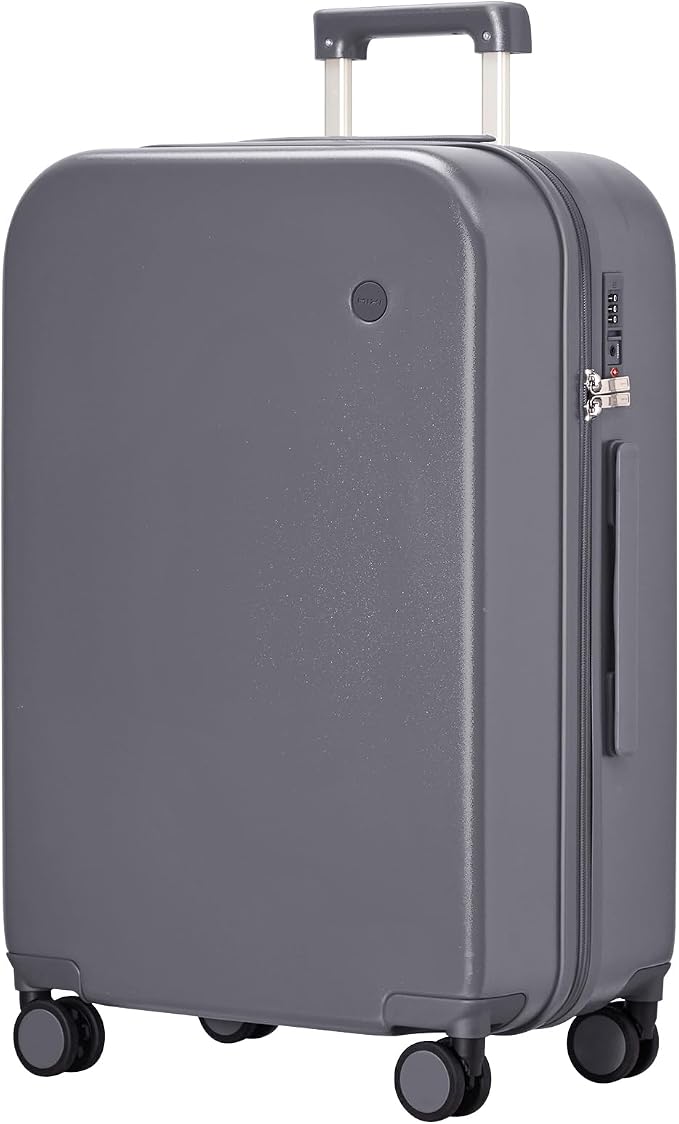 mixi Luggage Suitcase with Spinner Wheels, Hardside Rolling Suitcase PC with Cover & TSA Lock Lightweight Travel Case 28in Checked in, Rock Gray by MIXI