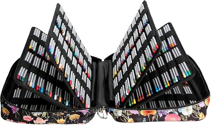 Lbxgap Portable Colored Pencil Case Holds 480 lots Pencils or 320 to 328 Gel Pens Large Capacity Pencil Organizer with Handle Strap Handy for Colored Pencils & Gel Pen - Image 2