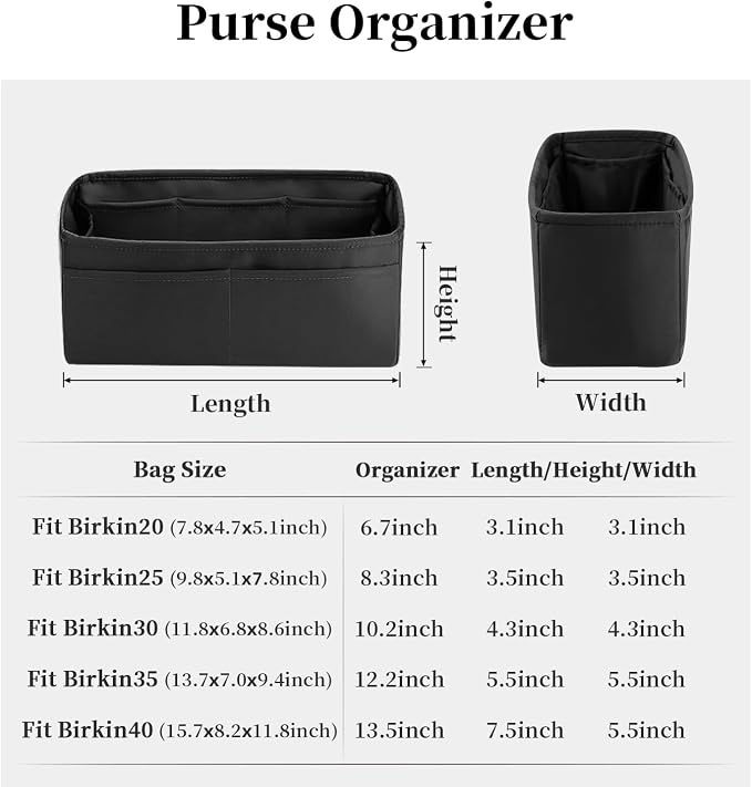 Satin Purse Organizer for Birkin, Custom Color | Custom Fit, Multiple Pockets, Lightweight Purse Essentials, Ideal for Travel, Shopping, and Daily Use - Image 8