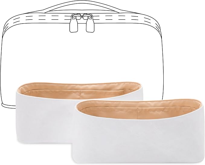 Purse Organizer Insert Compatible with LV Toiletry | Handcrafted DuPont™ Tyvek®, Precision 1:1 Custom Fit, Vanile, Lightweight, Keep Bag Clean & Protected for Travel & Commute by FANJIProject