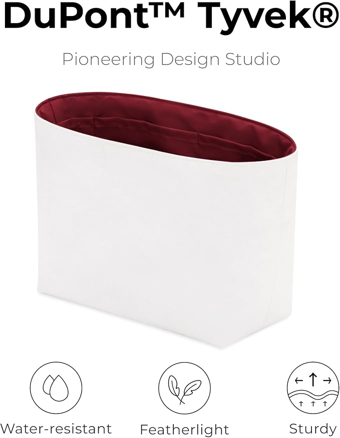 Lightweight Purse Organizer Compatible with Anjou Mini Bag | Handcrafted DuPont™ Tyvek®,Handbag Organizer Insert,1:1 Custom Fit,Bordeaux Red,Designed for Minimalists and Daily Commute - Image 3