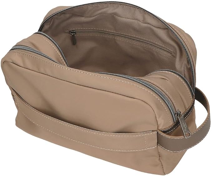 Pepe Jeans Ruby Portemonnaie, Geldbörse, Portemonnaie, aus Polyester und mit Kunstlederdetails. Fächer, Reißverschlüsse. Von Joumma Bags, Beige, One Size, Double Toiletry Bag - Image 5