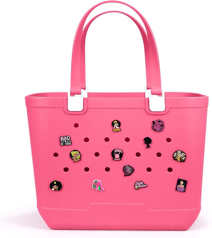 X-Large Rubber Beach Tote Bag, 18.9 "L x 9.4 "W x 13.8 "H Waterproof EVA Beach Totes with Zipper Pocket - Image 6