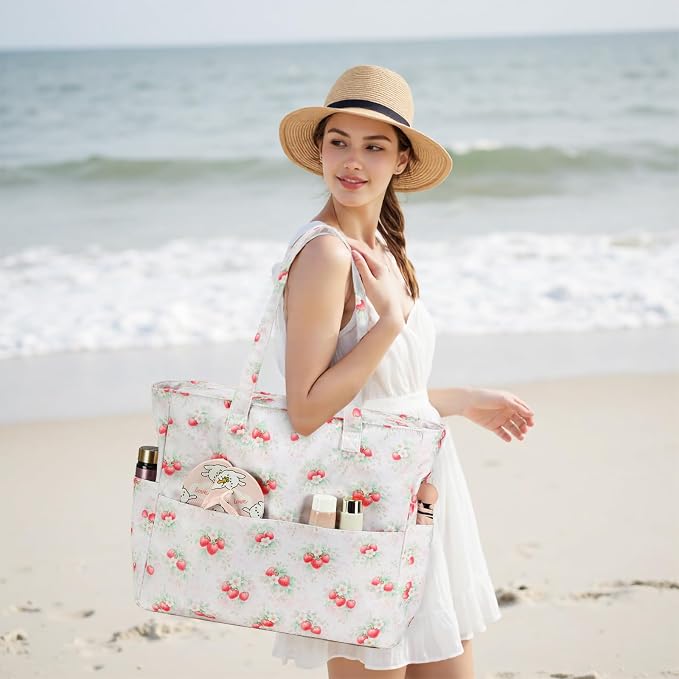 Bluboon Waterproof Beach Tote Pool Bags for Women Ladies Extra Large Carry On Bag With Wet Compartment for Weekender Travel - Image 2