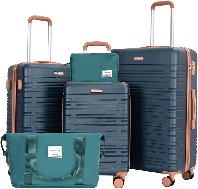 Amalodie Luggage Sets 5 Piece Suitcases with Double Spinner Wheel,Suitcase Set ABS Hard Case Luggage with TSA Lock and Durable Waterproof Travel Luggage by Unknown