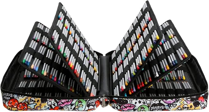 Lbxgap Portable Colored Pencil Case Holds 480 Slots Pencils or 320 to 328 Gel Pens Large Capacity Pencil Organizer with Handle Strap Handy for Colored Pencils & Gel Pen - Image 2