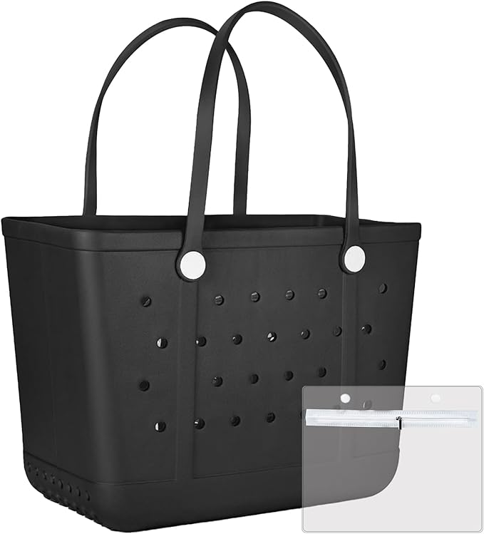 Juyeesm X Large Rubber Tote Bag for Boat, Beach, Pool-XL,18.9 * 13.8 * 8in | Oversized Rubber Beach Bags, Washable Beach Tote Bag, Durable Travel Bags for Work, Sport by Juyeesm