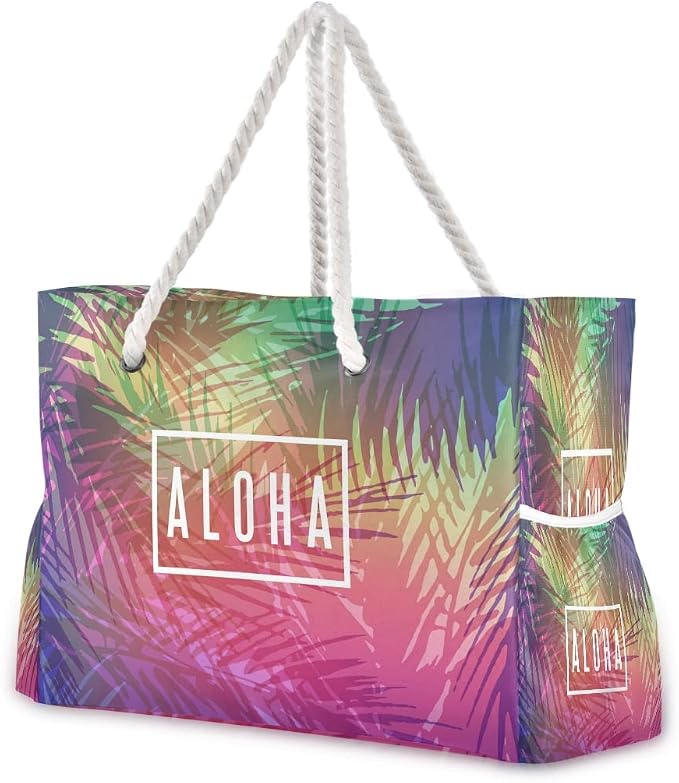 senya Large Beach Shoulder Bags Canvas Tote Water Resistant for Gym Travel Daily by senya