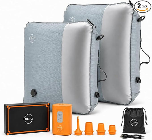 Vacuum bags for travel luggage with Wireless Pump – 270° Open, IP68 Waterproof, Reusable Compression Bags, Pack More in Carry-On & Checked Suitcases(2Pack+Pump) by Fruaros