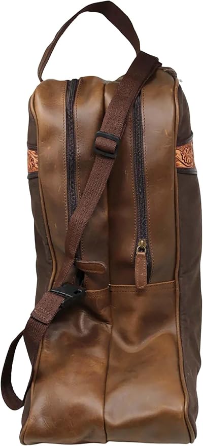 CHALLENGER Western Waxed Canvas Leather Travel Carry Storage Boot Bag Waterproof 30SK02 - Image 2