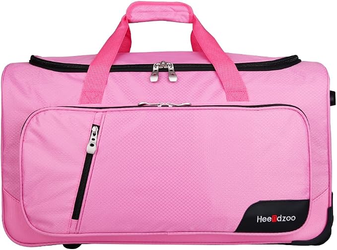 Dance Bag With Garment Rack,Dance Costumes Rolling Garment Bags For Travel,Garment Duffle Bag For Dance Competition, Wheeled Drop-Bottom Upright Luggage Closet Suitcase (23inch-Pink-E) - Image 7
