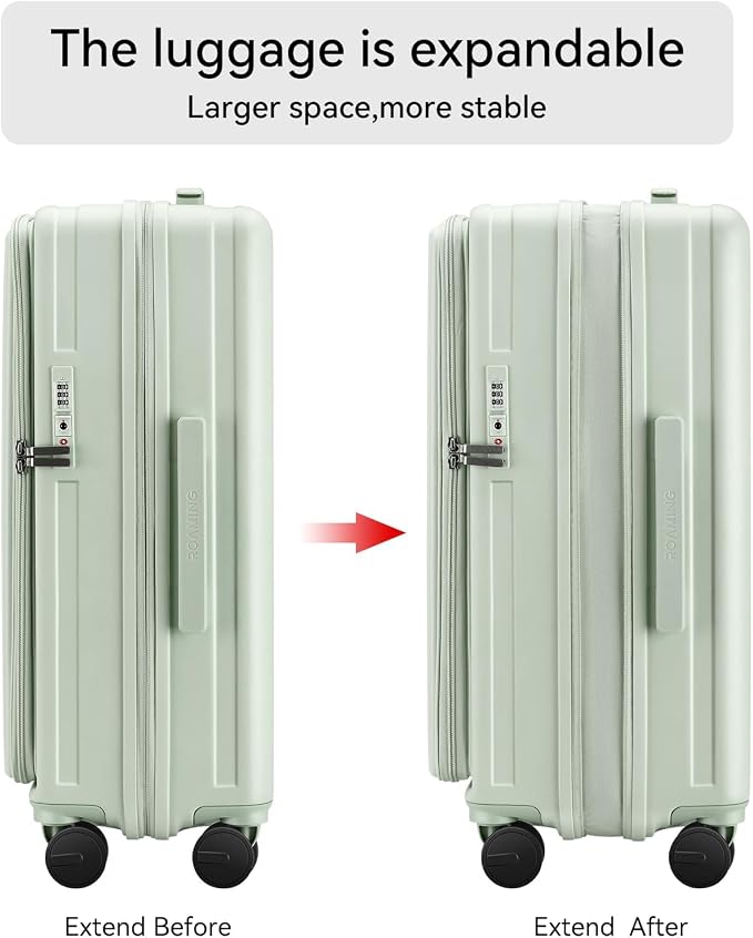 ROAMING Grace Expandable Carry On Luggage Airline Approved, 20 Inch Hardside Carry On Suitcase with Wheels, Travel Harshell Spinner Small Luggage with Tsa Lock, Jade cyan, 20-Inch Carry-On - Image 4