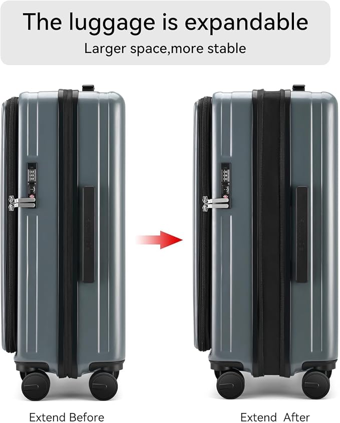 ROAMING 20 Inch Carry On Luggage with Wheels PC Hard Shell Suitcase Top Opening Expandable Tsa Luggage Suitcases for Travel Woman Men.(Livid green) - Image 7