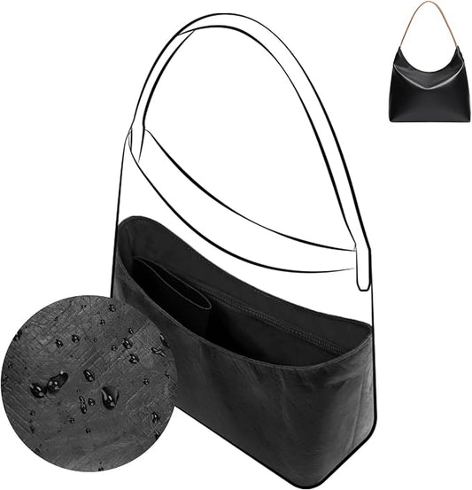 DGAZ Lightweight Purse Organizer Insert for GYARD-HoboBags,silk and DupontPaper handbag inner for Luxury Bag(Black,HoboBag) by DGAZ