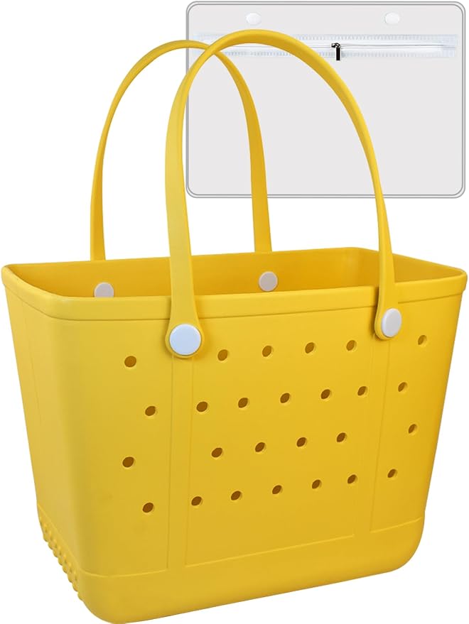 Beach Tote Bag for Women, Rubber Beach Bag Waterproof Sandproof, Extra Large EVA Tote Bag Boat Bag by Uwyriwooq
