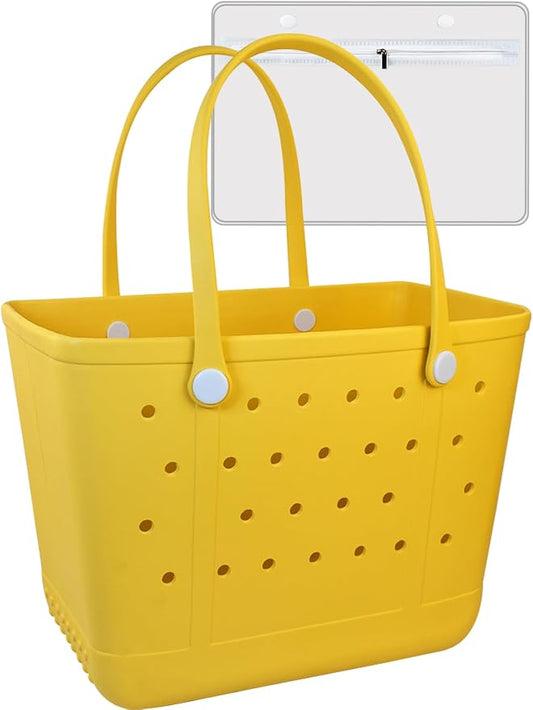 Beach Tote Bag for Women, Rubber Beach Bag Waterproof Sandproof, Extra Large EVA Tote Bag Boat Bag by Uwyriwooq