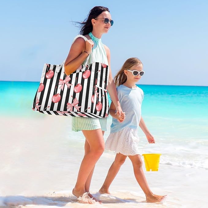 senya Large Beach Bags Totes Swim Canvas Tote Shoulder Bag Water Resistant Bags for Gym Travel Daily - Image 2