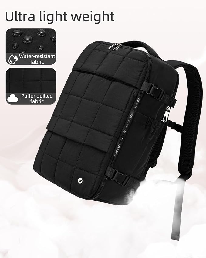WESTBRONCO Travel Laptop Backpack for women 17.3 inch Travel Backpack Carry on Flight Approved Puffy Weekender Bags for Women - Image 7