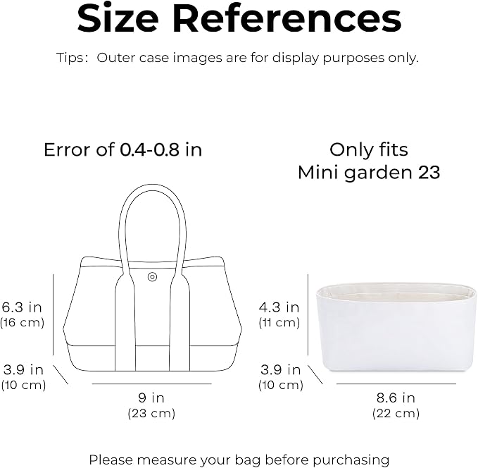 Handbag Organizer Compatible with HERMES Mini Garden 23 | Handcrafted DuPont™ Tyvek®, Craie Purse Handbag Organizer Insert, Precision 1:1 Custom Fit for Work, Travel & Daily Carry - Image 2