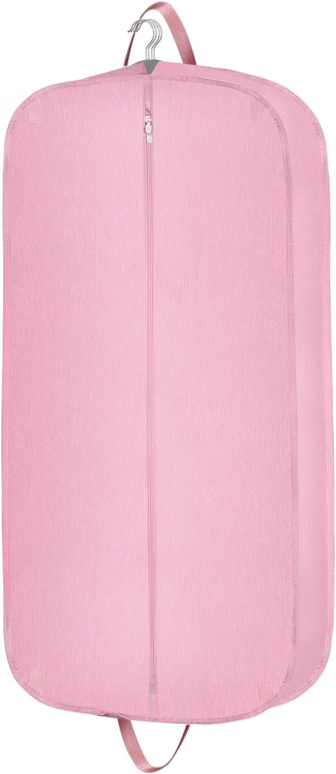 Limoomil Heavy Duty Waterproof Garment Bag for Travel, Tear Resistance Suit Bag for Women Travel for Suits, Tuxedos, Coats, Uniform. Pink, 42 inch… by LIMOOMIL