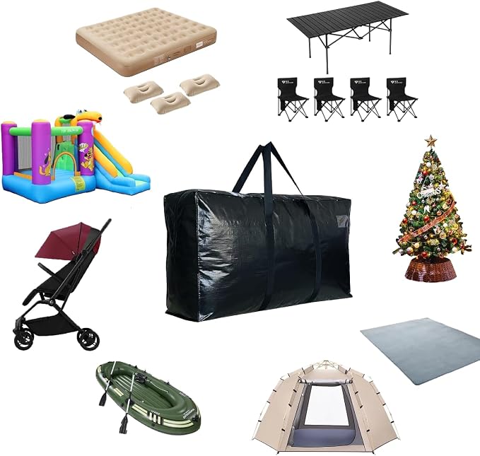 60 Gallon Extra Large Storage Bags, Jumbo Moving Storage Bags Heavy Duty, Foldable Big Blue XL Duffle Bag for Travel,Christmas Tree Bag - Image 7