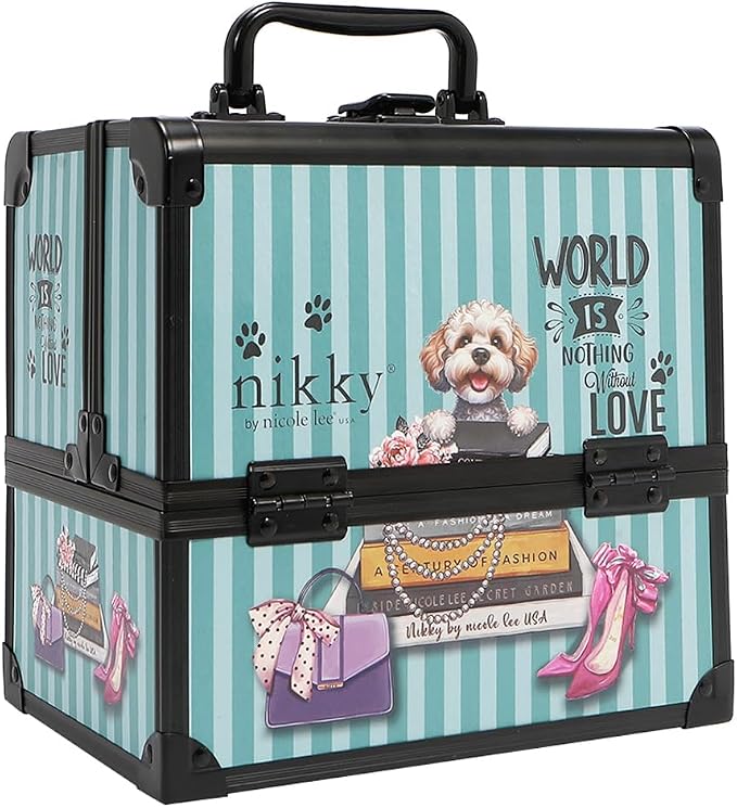Nicole Lee Nikky Bag Multi-Tier Cosmetic Organizer Case, EIFFEL DREAMS, PVC and Aluminum Frame (MEANT TO LOVE YOU) - Image 2