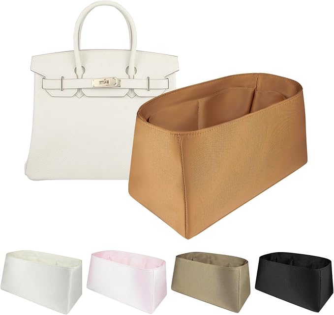 Organizer Insert for Birkin 20/25/30/35/40/45 | Satin Inner Bag Organiser(Size: BK40, Color: Gold) by Unknown