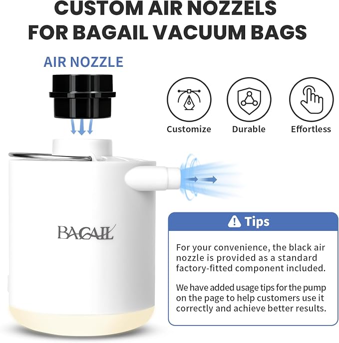 BAGAIL TPU Vacuum Bag for Travel, Reusable Compression Bag with IPX8 Waterproof Zipper, Save Space for Suitcase, Backpack and Carry on (Olive Green, Large, With Pump) - Image 4