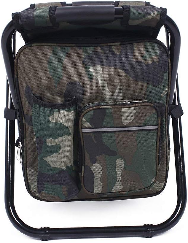Folding 3 in 1 Camping Chair Stool Backpack with Cooler Insulated Picnic Bag, Hiking Camouflage Seat Table Bag Camping Gear for Outdoor Indoor Fishing Travel Beach BBQ (Camouflage) - Image 5