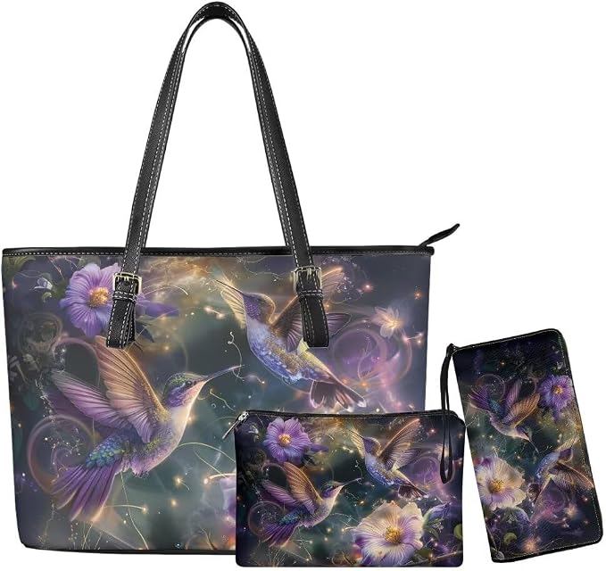 Women Purse Handbags Wallet Sets Leather Shoulder Tote Bag for Women,Top Handle Purse with Wrist Wallet Bag by Unknown
