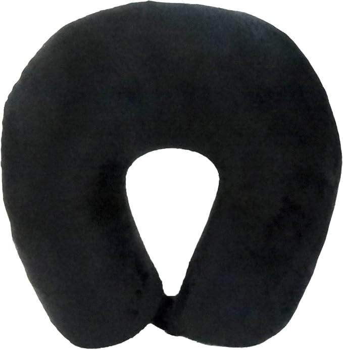 Wolf Essentials Adult Cozy Soft Microfiber Neck Pillow for Travel – Compact, Machine Washable - Perfect for Airplane, Car, or Home Use - Filled and Finished in The USA – Black - Image 4