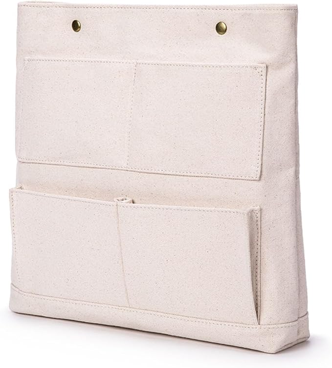 Cosmetic Bag - Handbag Insert, Canvas Purse Organizer- Organizer Insert-Cosmetic bag (L, Beige) - Image 5
